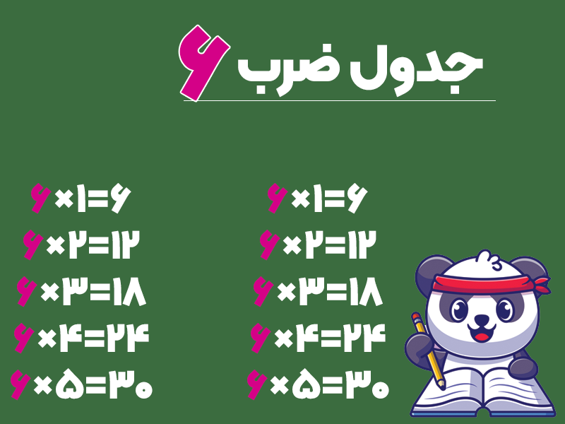 جدول ضرب 6